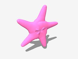 粉色的五角海星SU模型下载_sketchup草图大师SKP模型