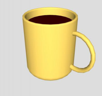 黄色水杯咖啡杯SU模型下载_sketchup草图大师SKP模型