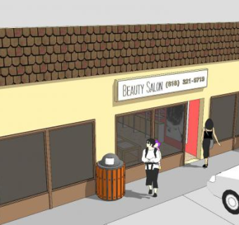 现代美容院SU模型下载_sketchup草图大师SKP模型