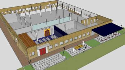 沙龙美容店装修SU模型下载_sketchup草图大师SKP模型