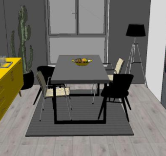 沙龙室内展厅装修SU模型下载_sketchup草图大师SKP模型