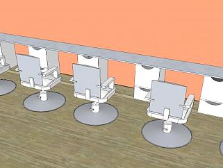沙龙美容座椅展厅SU模型下载_sketchup草图大师SKP模型