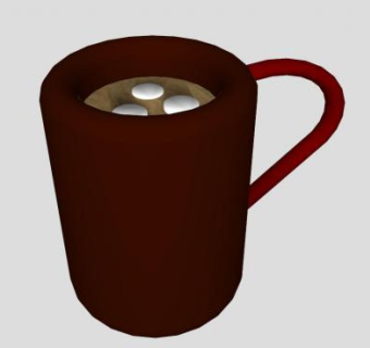 瓷杯中的热可可SU模型下载_sketchup草图大师SKP模型