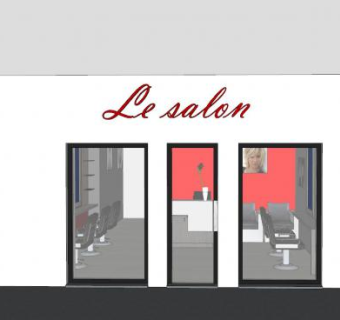 美发沙龙店铺SU模型下载_sketchup草图大师SKP模型