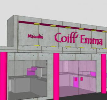 美发沙龙装修SU模型下载_sketchup草图大师SKP模型