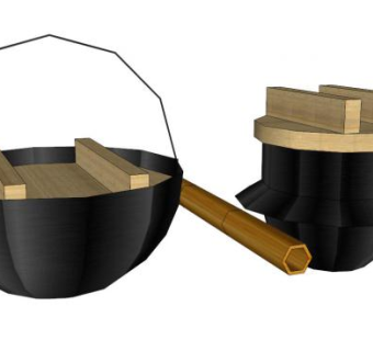 南部铁器岩铸中华锅SU模型下载_sketchup草图大师SKP模型