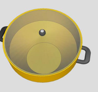 黄色烹饪锅SU模型下载_sketchup草图大师SKP模型