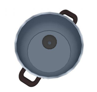 双耳烹饪铁锅和玻璃盖SU模型下载_sketchup草图大师SKP模型