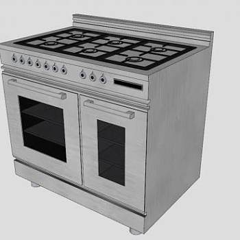 餐厅煤气炉灶台柜SU模型下载_sketchup草图大师SKP模型
