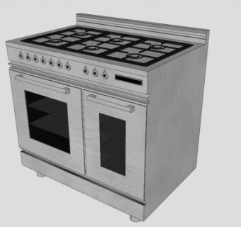 餐厅煤气炉灶台柜SU模型下载_sketchup草图大师SKP模型
