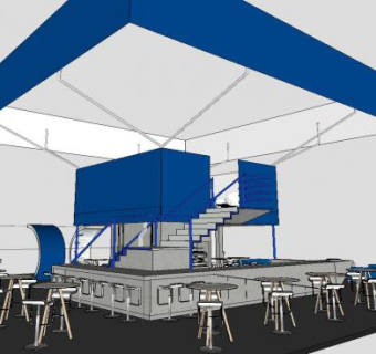 展台设计装修SU模型下载_sketchup草图大师SKP模型