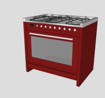 独立式炊具灶台柜SU模型下载_sketchup草图大师SKP模型