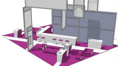 主题展台设计装修SU模型下载_sketchup草图大师SKP模型