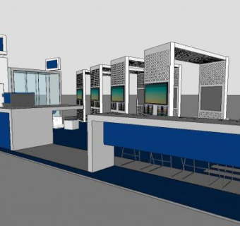 展台设计店铺SU模型下载_sketchup草图大师SKP模型