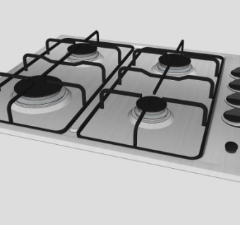现代嵌入式四眼灶SU模型下载_sketchup草图大师SKP模型