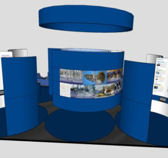 现代圆柱展台设计SU模型下载_sketchup草图大师SKP模型