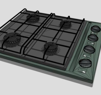 厨房炊事器燃气灶SU模型下载_sketchup草图大师SKP模型