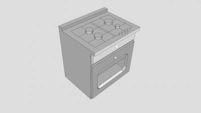 一体式燃气灶台储物柜SU模型下载_sketchup草图大师SKP模型