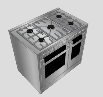 多眼灶台烤箱柜SU模型下载_sketchup草图大师SKP模型