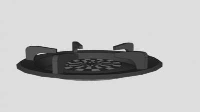 炊事厨具单灶SU模型下载_sketchup草图大师SKP模型