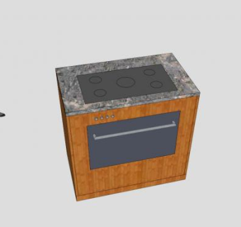 电磁炉烤箱柜SU模型下载_sketchup草图大师SKP模型