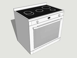 电灶和烤箱柜SU模型下载_sketchup草图大师SKP模型