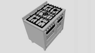 餐厅一体式烤箱燃气灶SU模型下载_sketchup草图大师SKP模型