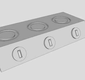 3眼燃烧器煤气炉SU模型下载_sketchup草图大师SKP模型
