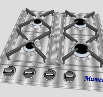 嵌入式炊具燃气灶SU模型下载_sketchup草图大师SKP模型