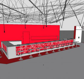 现代展位设计店铺SU模型下载_sketchup草图大师SKP模型