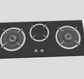 嵌入式三眼燃气灶SU模型下载_sketchup草图大师SKP模型