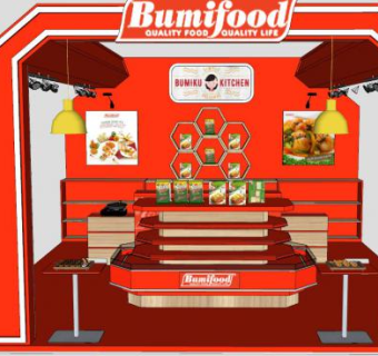 展览会店铺展台设计SU模型下载_sketchup草图大师SKP模型