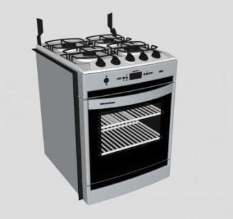 连体式烤箱燃气灶SU模型下载_sketchup草图大师SKP模型