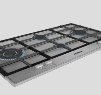 嵌入式四眼燃气灶SU模型下载_sketchup草图大师SKP模型