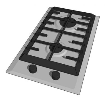 双眼燃气灶SU模型下载_sketchup草图大师SKP模型