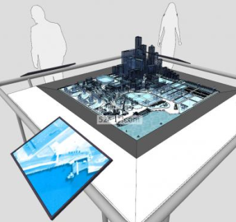 亚克力城市展示店铺SU模型下载_sketchup草图大师SKP模型