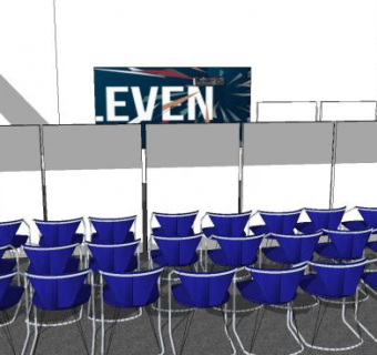 平面展览店铺SU模型下载_sketchup草图大师SKP模型