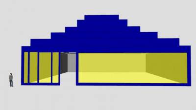 画廊和咖啡馆展厅SU模型下载_sketchup草图大师SKP模型