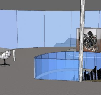 画廊空间展厅SU模型下载_sketchup草图大师SKP模型