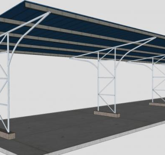 停车场泊车SU模型下载_sketchup草图大师SKP模型