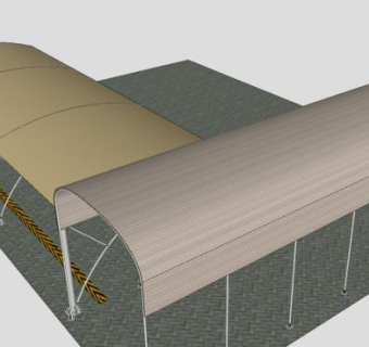 停车场帐篷SU模型下载_sketchup草图大师SKP模型