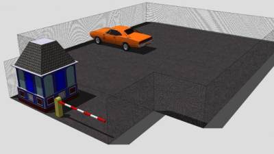 居住地停车场SU模型下载_sketchup草图大师SKP模型