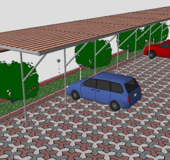 商业专用停车场SU模型下载_sketchup草图大师SKP模型