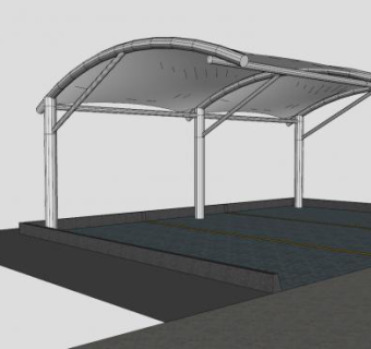 汽车停车场SU模型下载_sketchup草图大师SKP模型