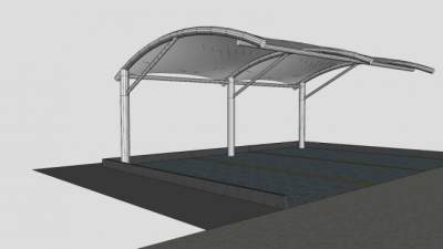 汽车停车场SU模型下载_sketchup草图大师SKP模型