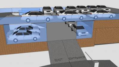 专业收费停车场SU模型下载_sketchup草图大师SKP模型