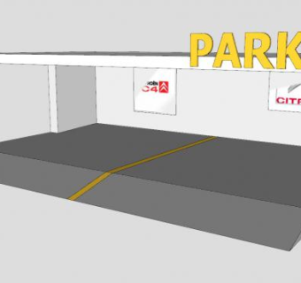 公园停车场SU模型下载_sketchup草图大师SKP模型