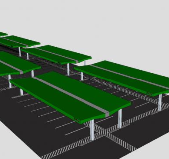 欧洲租赁停车场SU模型下载_sketchup草图大师SKP模型