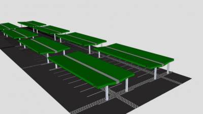 欧洲租赁停车场SU模型下载_sketchup草图大师SKP模型