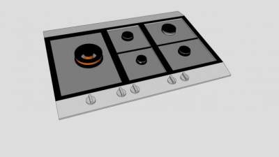 现代炊具嵌入式燃气灶SU模型下载_sketchup草图大师SKP模型